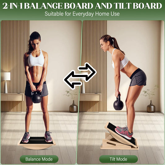 Slant Board 2-in-1 Calf Stretcher for Squats, Balance Board 500 LB