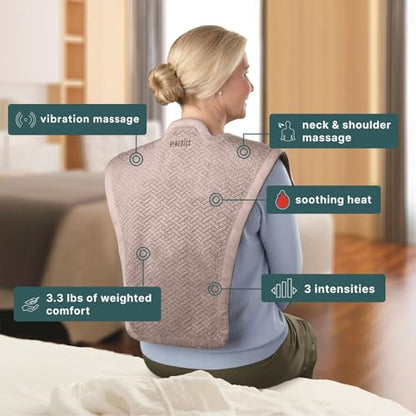 Homedics Vibration Heated Shoulder Massager Wrap, Comfort Pro Elite, Soft Fabric, Tension Relief, 2 Speeds & Styles, Long, NMS-450H - size: 1 Count (Pack of 1)