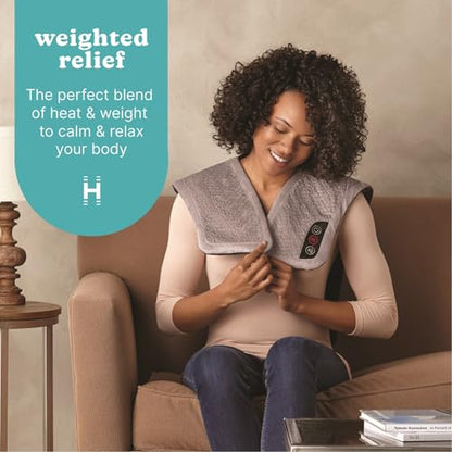 Homedics Vibration Heated Shoulder Massager Wrap, Comfort Pro Elite, Soft Fabric, Tension Relief, 2 Speeds & Styles, Long, NMS-450H (Pack of 4) - size: 1 Count (Pack of 4)